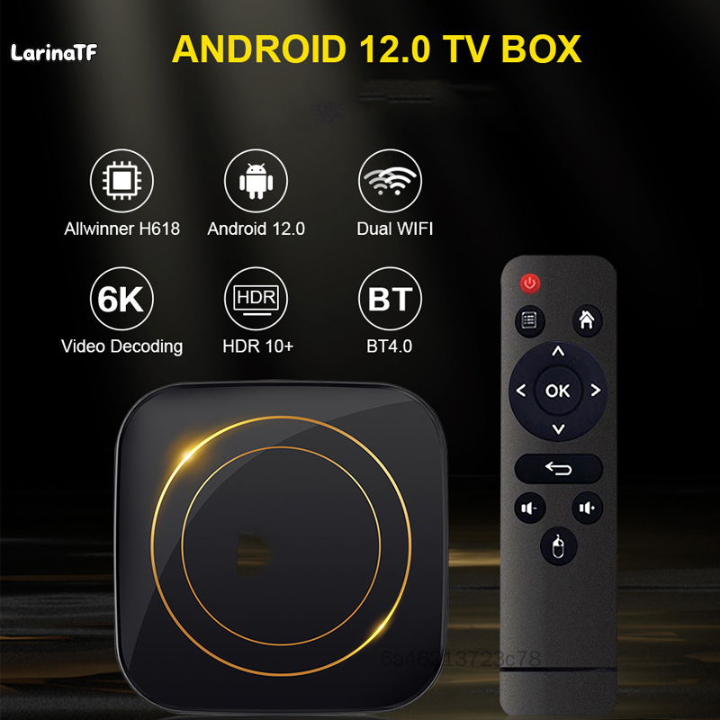 Android 12.0 Smart TV Box 6K HDR10 - Allwinner H618 4GB RAM 64GB Storage Dual WiFi BT4.0 Media Player ราคา 1,968 บาท*ส่งฟรี