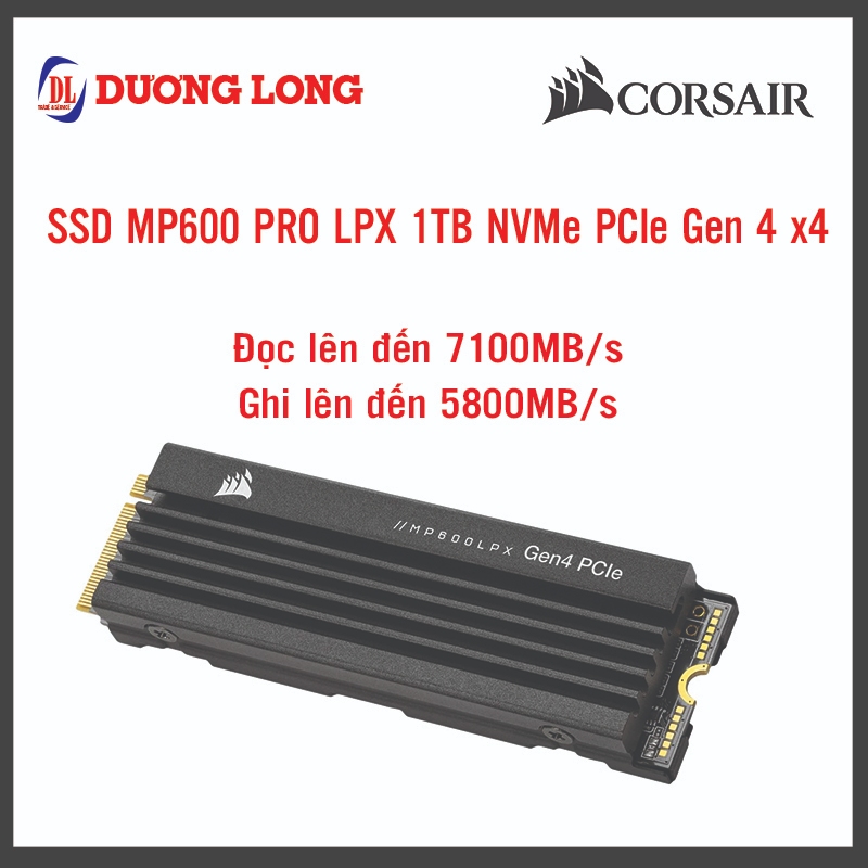 Ổ cứng vi tính gắn trong Corsair SSD MP600 PRO LPX 1TB/2TB NVMe PCIe Gen 4 x4