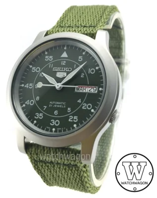 [Watchwagon] Seiko 5 Military Automatic Men's Green Dial Green Nylon Strap Watch SNK805K2 SNK805 SNK