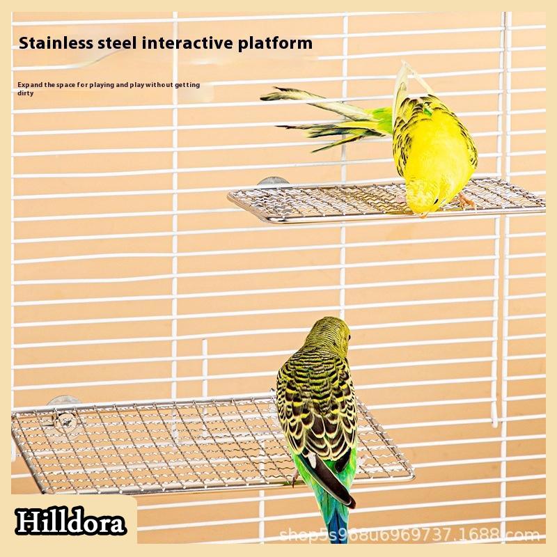[Hilldora] Pet Parrot thép không gỉ còn lại nhảy nền tảng đứng Hội Đồng Quản trị nhai cắn đồ chơi dính cây chi nhánh đứng giá chim lồng phụ kiện
