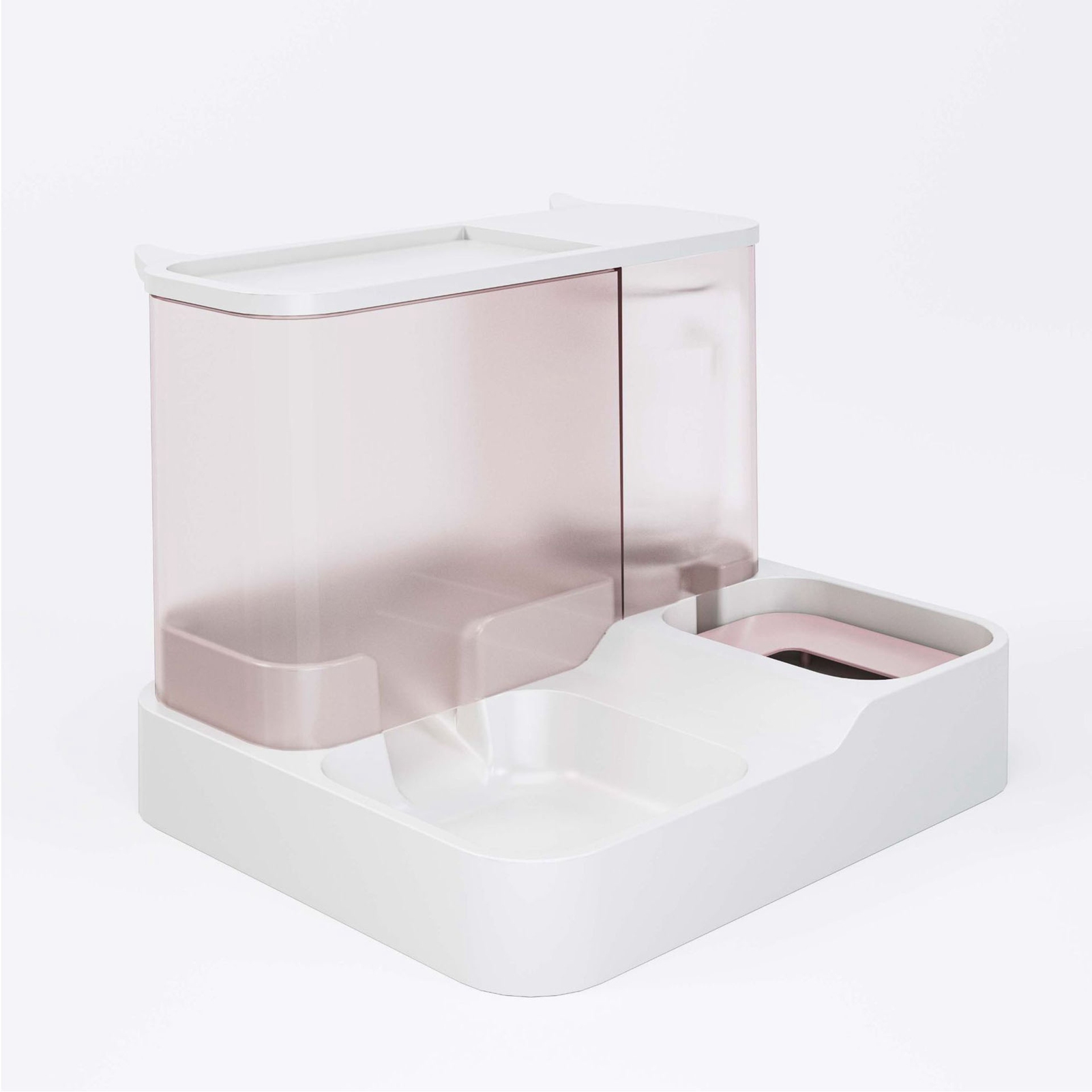 Homairate Pet Water Food Dispenser 2 in 1 Large Piece Base Dog Feeder (Pink) - 2