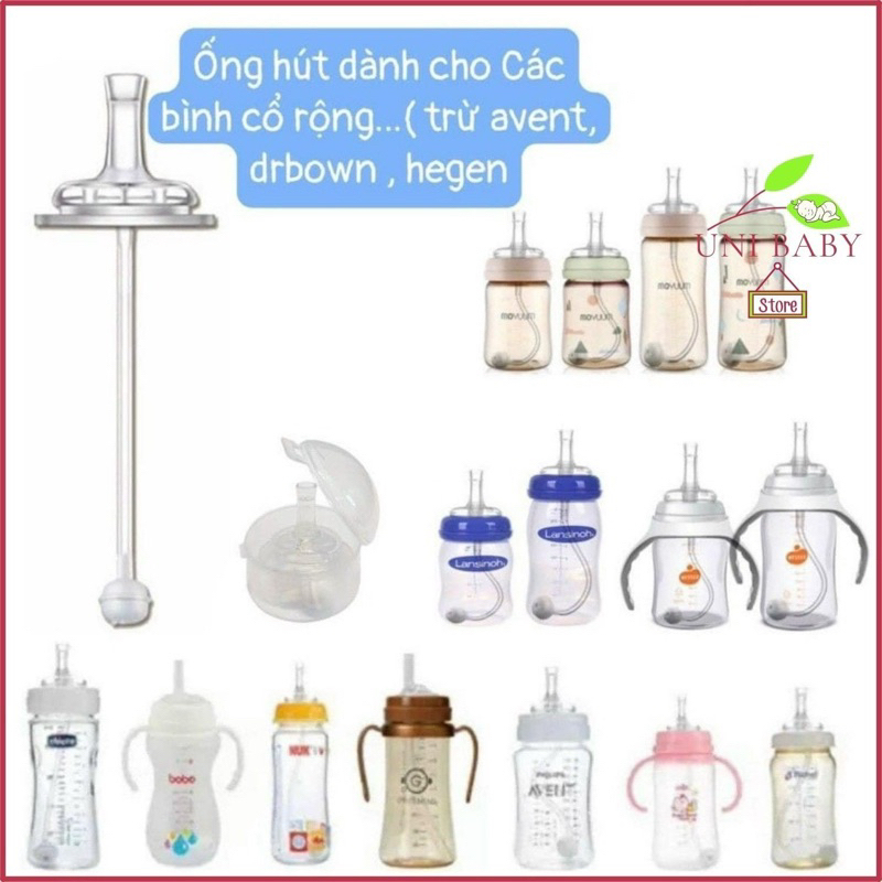 Ống tập hút thay thế cho bình cổ rộng moyuum.pigeon, lansinoh, babuu, gb baby, kichi - shop baby