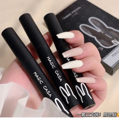 Set 3 son kem thỏ đen magic casa không thấm nước, lâu trôi, bền màu dark rabbit lip glaze muzini sm11 v1