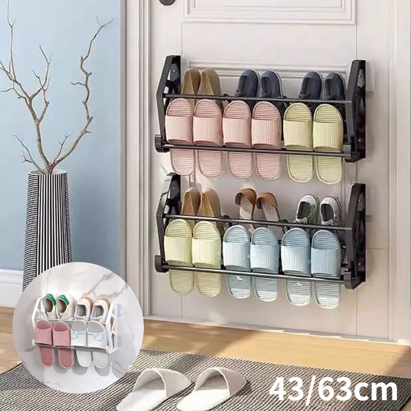 【Zhaozhao】 ชั้นวางรองเท้า ชั้นวางรองเท้าแขวน แบบติดผนัง ชั้นรองเท้า ชั้นวางรองเท้าสแตนเลส ยึดกับผนัง ด้วยตะขอ ราคา 99 บาท*ส่งฟรี