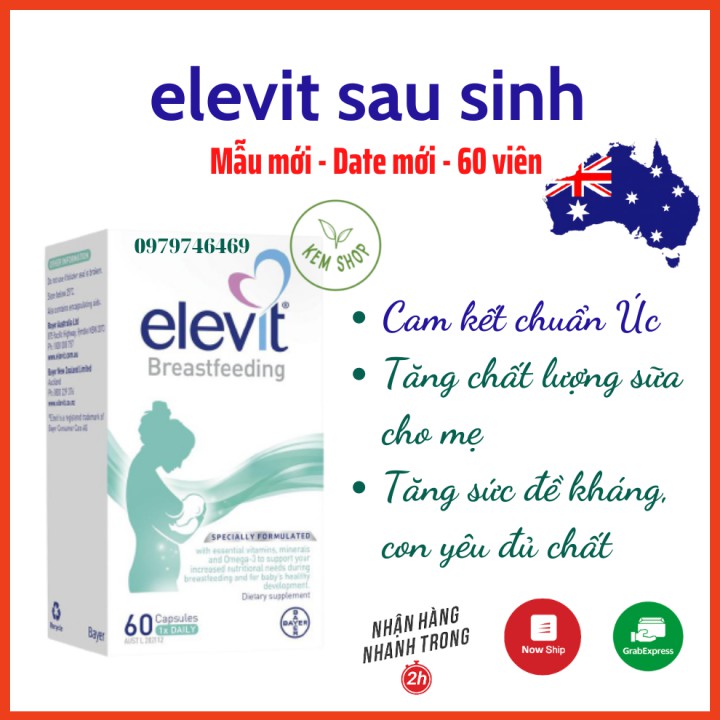 Elevit breastfeeding cho con bú và phụ nữ sau sinh 60v của úc