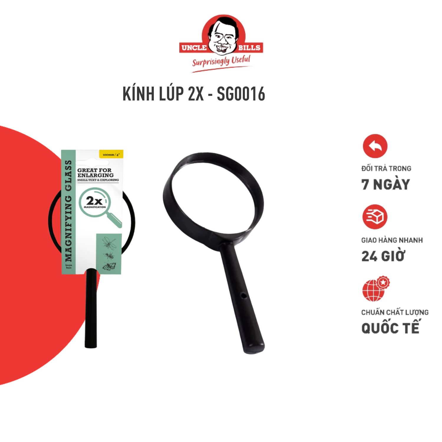 Kính lúp uncle bills sg0016 10cm - hàng nhập khẩu