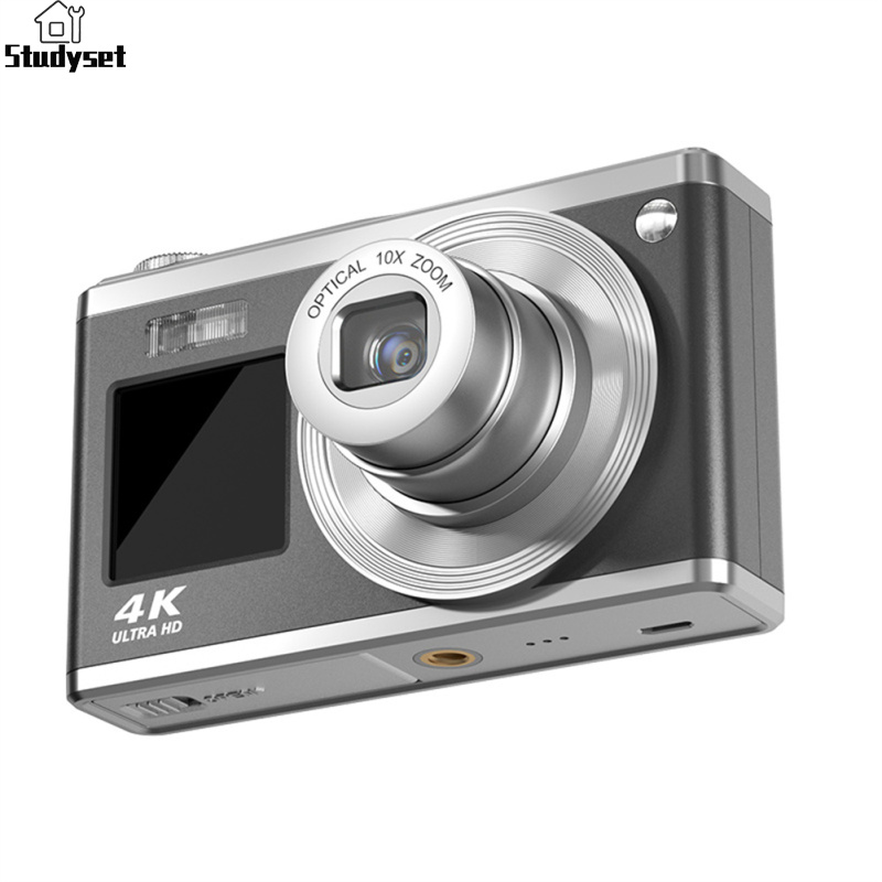 Studyset 4K Digital Camera 16X Optical Zoom Waterproof Camera K23 Telescopic Lens HD Dual Screen Selfie Beauty Home Camera ราคา 5,286 บาท*ส่งฟรี