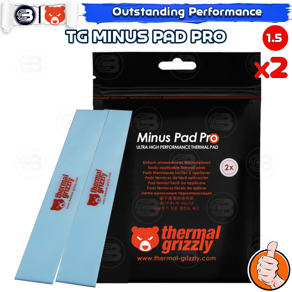 [CoolBlasterThai] Thermal Grizzly MINUS PAD PRO Thermal Pad 2PCS- 120x20 /1.5 mm./>15 W/mK ราคา 1,290 บาท*ส่งฟรี