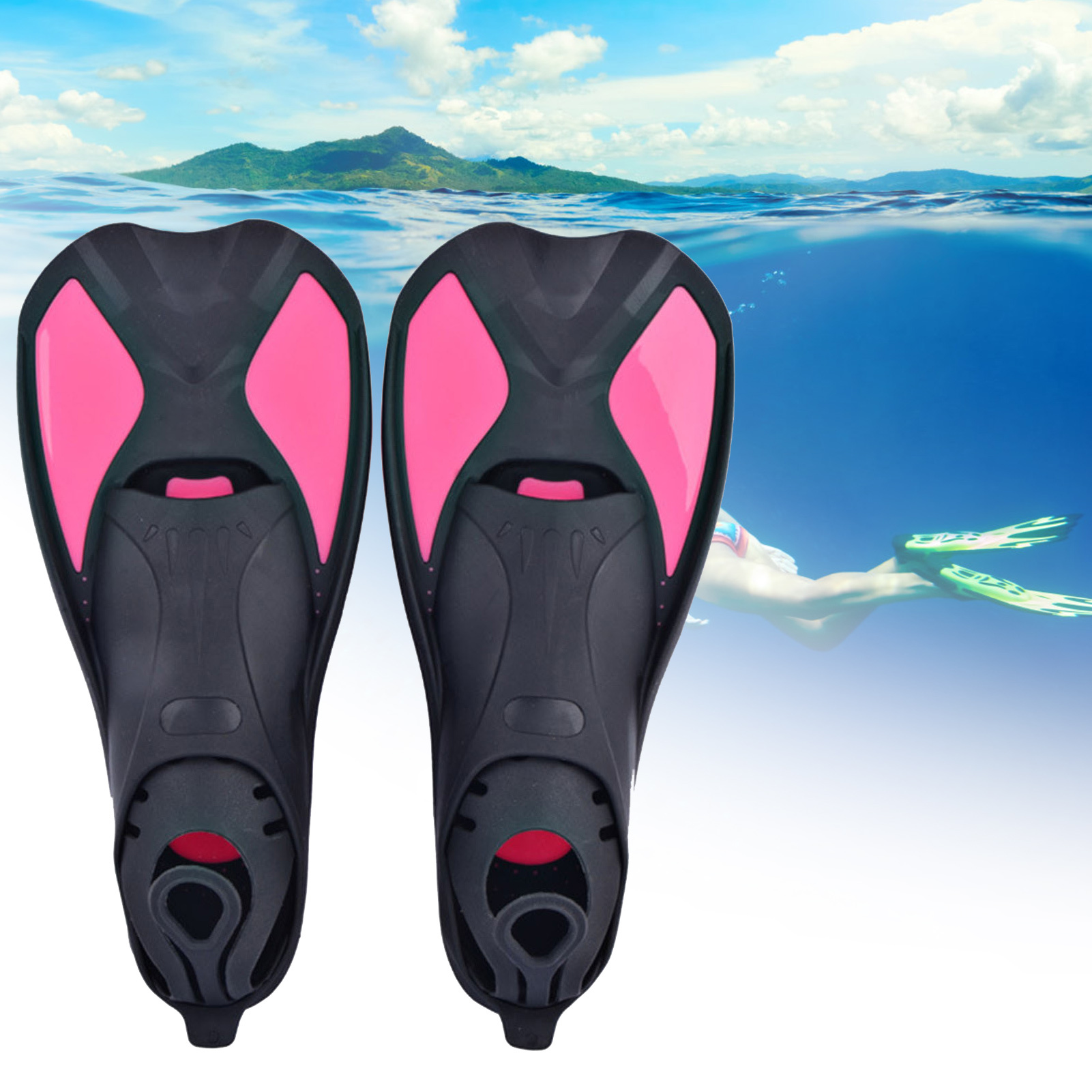 Adult Snorkeling Swim Fins Adjustable Size Comfortable Wearing Fins for