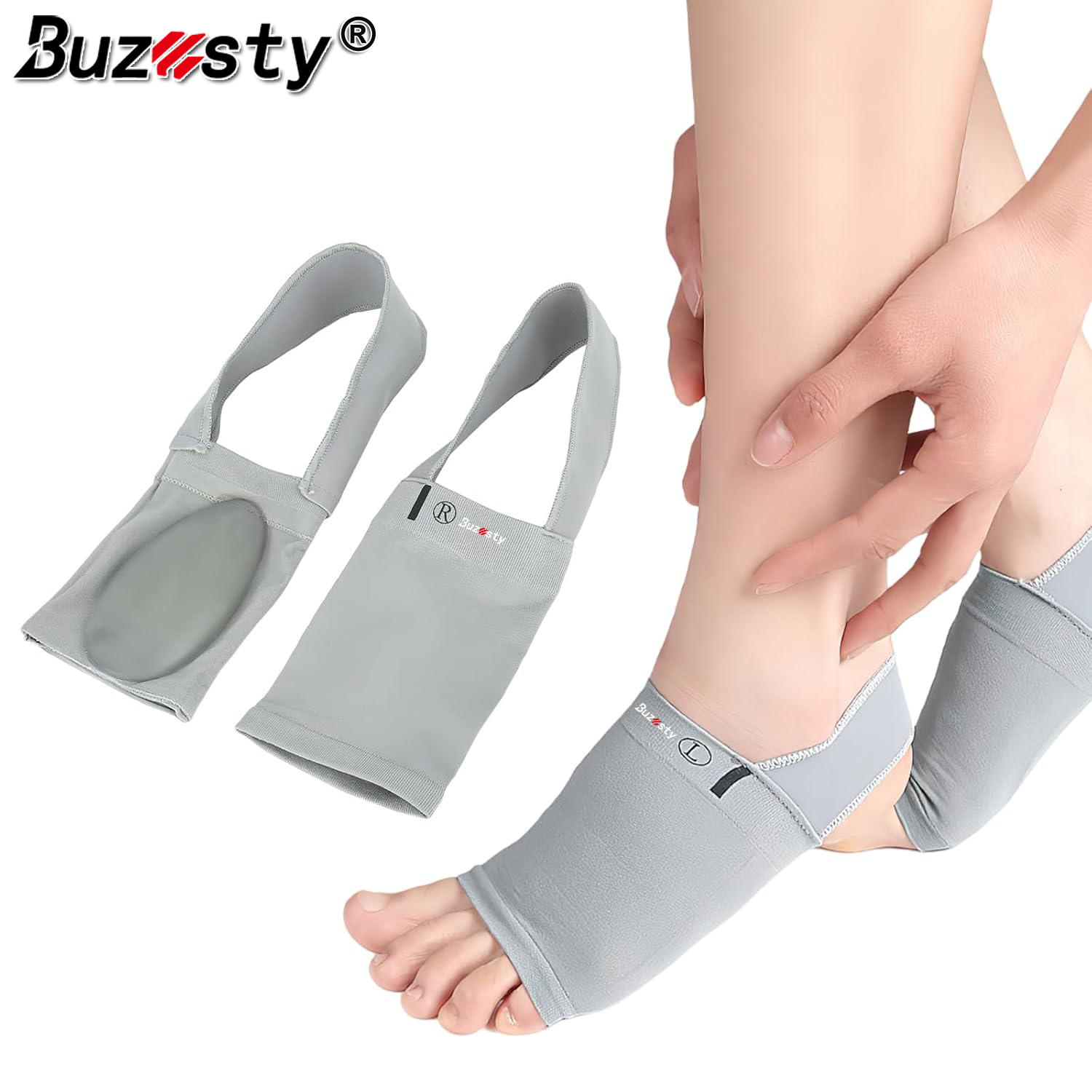  Buzesty đệm gan bàn chân niềng răng  cặp  cho Relief viêm cân gan chân có thể điều chỉnh đệm gan bàn chân cho phụ nữ người đàn ông với gel vòm chèn đệm gan bàn chân thương hiệu vòm tay áo cho chứng bàn chân bẹt cao & giảm 