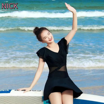 NICK Stylish One-Piece Swimsuit with Ruffle Sleeves and Mesh Detail