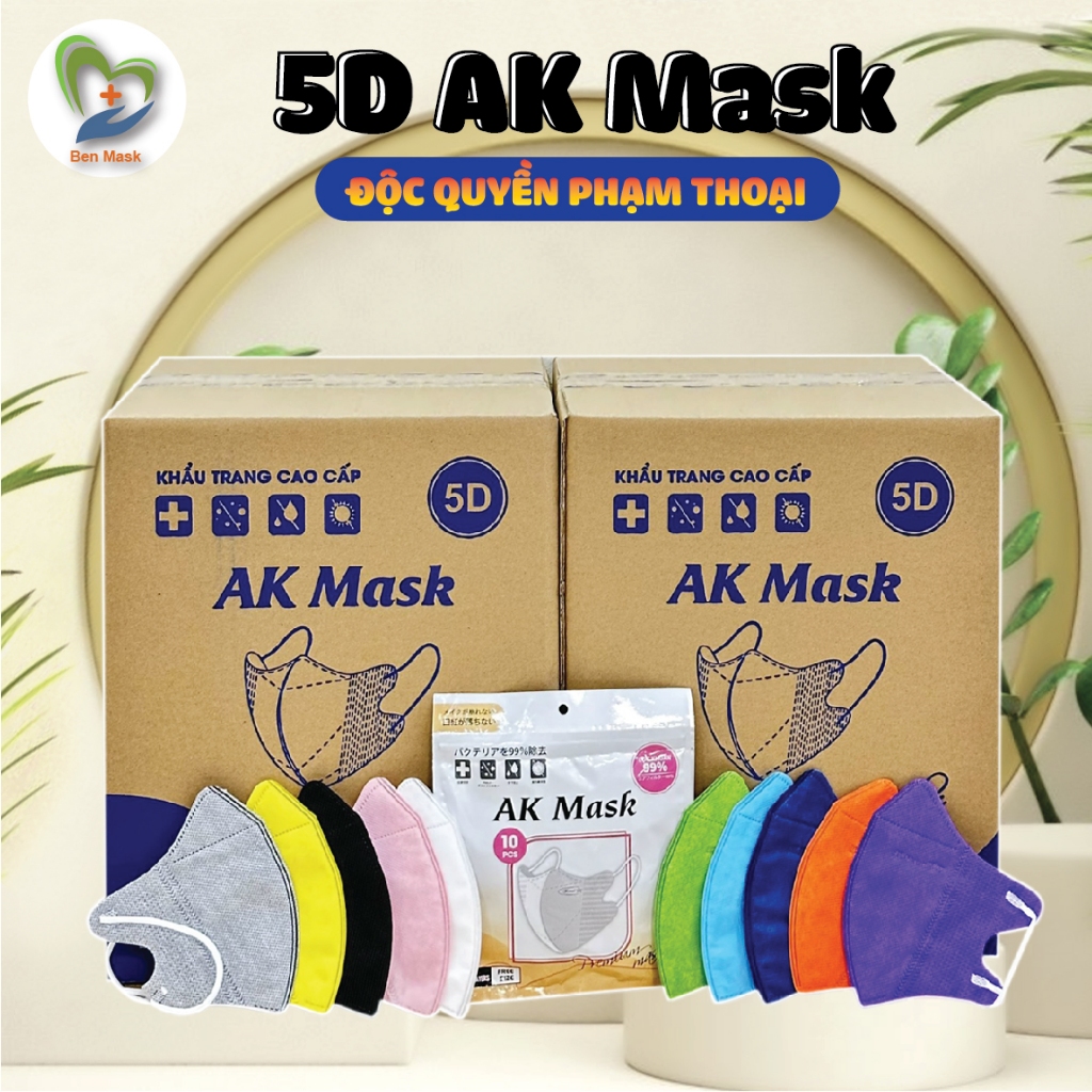 [Phạm Thoại] Thùng 500 Cái Khẩu Trang 5D AK Mask, Vừa Form Mặt, Khẩu Trang Y Tế Cao Cấp