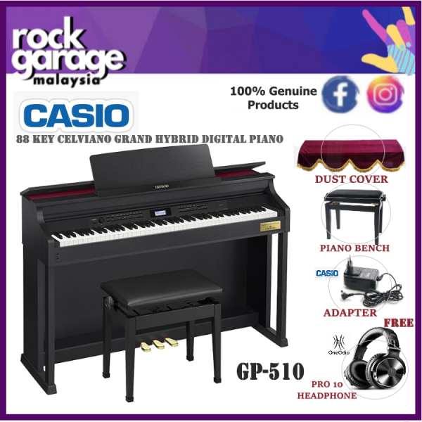 Casio GP-510 88 Key CELVIANO Grand Hybrid Digital Piano Big Sale with Piano Bench & Accessories - Black (GP510) Malaysia
