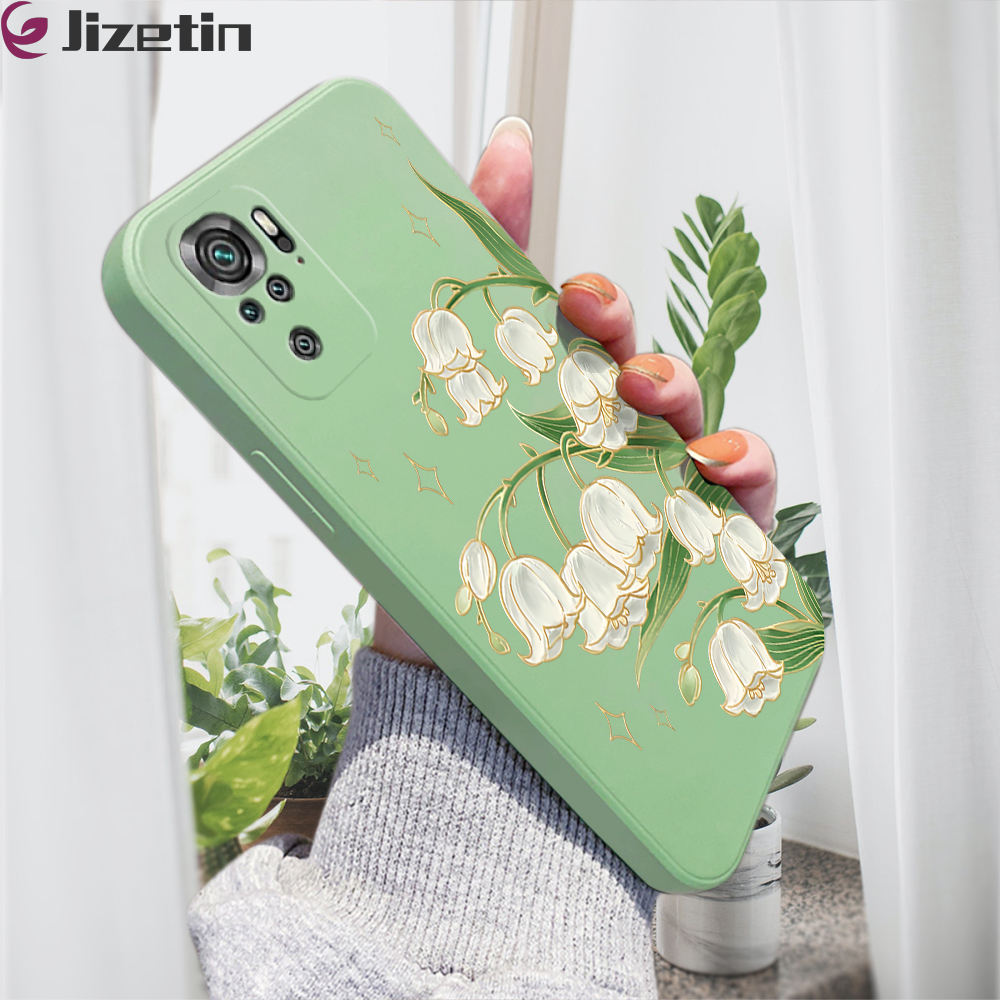 Jizetin Ốp cho Xiaomi POCO M5s Ốp Xiaomi POCO M5 Ốp hoa hoa linh lan tươi Ốp Silicone lỏng Ốp lưng b