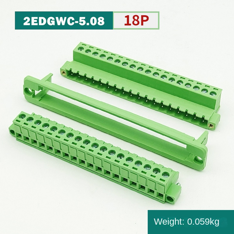 2EDGWC-5.08 - Bộ Lắp Ghép 18P Đầu Nối Xuyên Tường | Cắm Rút | 2P-24P | Khoảng Cách 5.08mm | 300V/10A | Khung Cố Định Mặt Bích | Giải Pháp Kết Nối Công Nghiệp