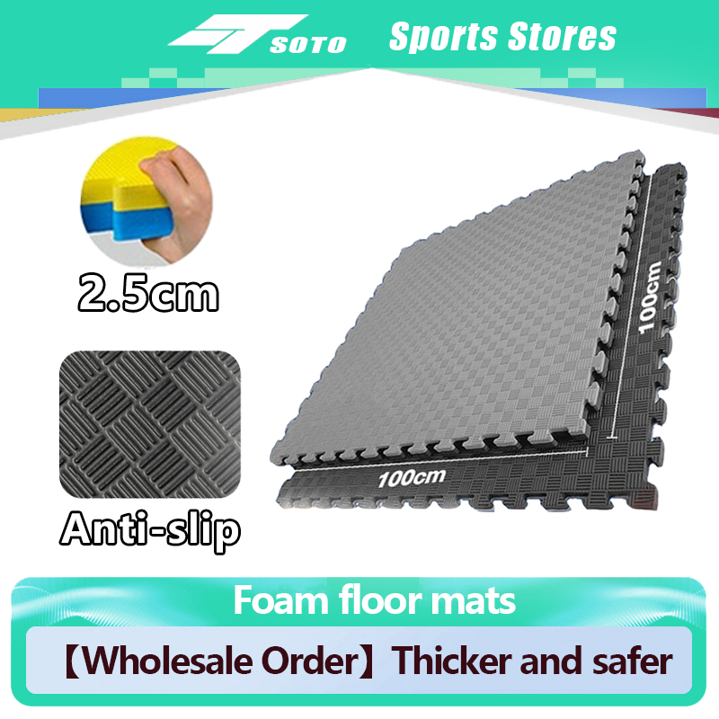 【Wholesale】1m×1m Rubber mat puzzle Foam Floor Mat 2.5CM Puzzle Yoga Fitness Floor Creeping Foam Presyo 3,409 Piso*Libreng Shipping