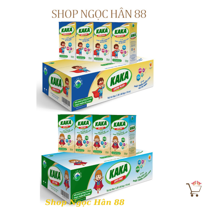 Sữa Kaka Grow Plus/Kaka Optipro vỉ 4 hộp x 110ml