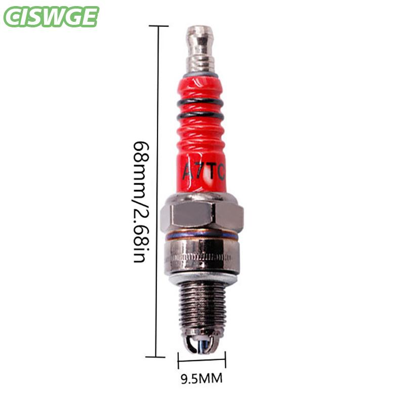 [CISWGE Auto] Racing 3 Electrode 10mm Spark Plug A7TC Fits For GY6 50CC 110CC 125CC 150CC ATV Scoote