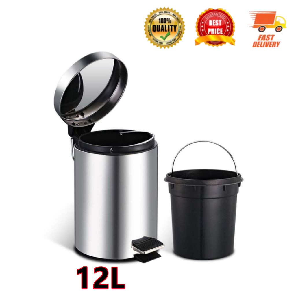 TCMถังขยะห้องน้ำ ถังกลม แบบเหยียบ ความจุ 12ล. ทำความสะอาดง่าย สำหรับใส่ขยะ ในบ้าน สำนักงาน โรงแรม ราคา  418 บาท*ส่งฟรี