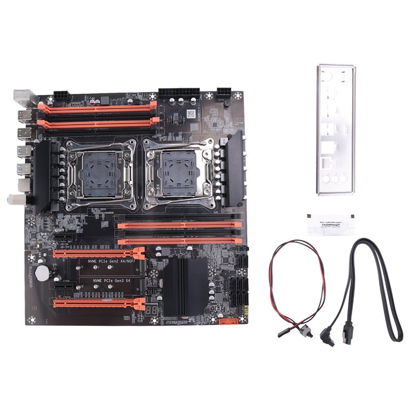 X99 Dual CPU Motherboard+SATA Cable+Switch Cable+Baffle+Thermal Grease LGA 2011 DDR4 Support 2011-V3 CPU Motherboard ราคา 12,218 บาท*ส่งฟรี