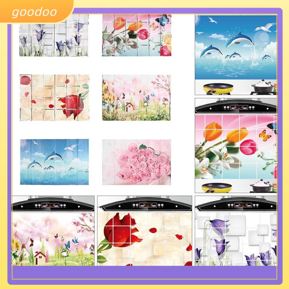 GOODOO Hình dán Chịu nhiệt độ cao Chống cháy Hình dán tường Trong suốt Giấy dán tường Hình dán chống dầu