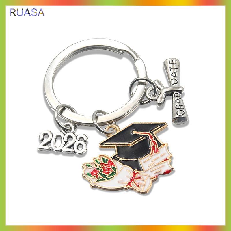 RUASA Lớp học của 2026 tốt nghiệp cap Gown Keychain kim loại sinh viên lưu niệm quà tặng cho buổi lễ và các sự kiện trường học - 3