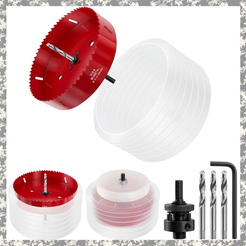 (FMIW) 6.25 in Hole Saw for Recessed Lights,6-1/4Hole Saw with Dust Bowl Kit for Can Lights,6 Inch Hole Cutter for Ceiling Wood