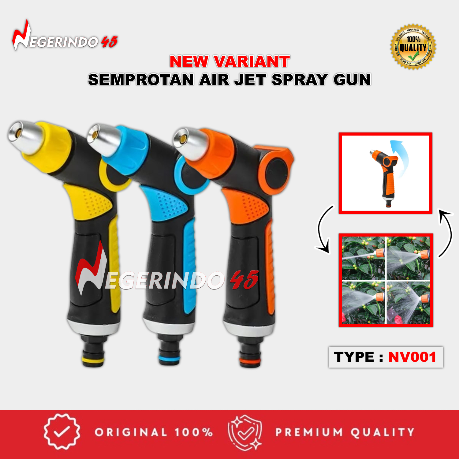 New type nv001 spray nozzle garden water jet spray washing motor car Garden high quality Harga 33,998 rupiah*Gratis Ongkir
