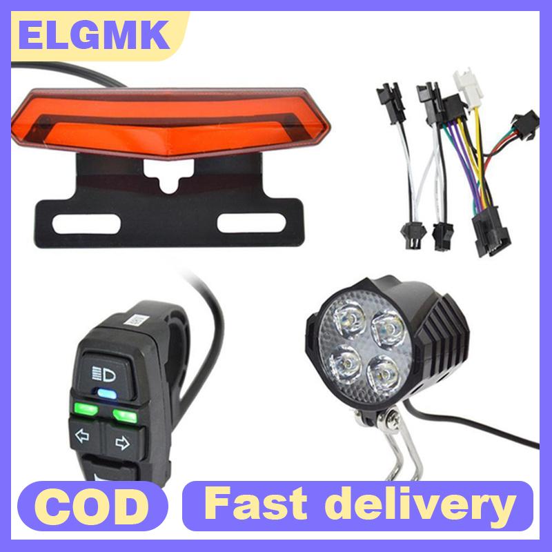 ELGMK 24-48V Xe Đạp Điện Phía Trước Ánh Sáng Phía Sau Kit Sừng Đèn Pha Chuyển Đổi Ebike Lần Lượt Chứ