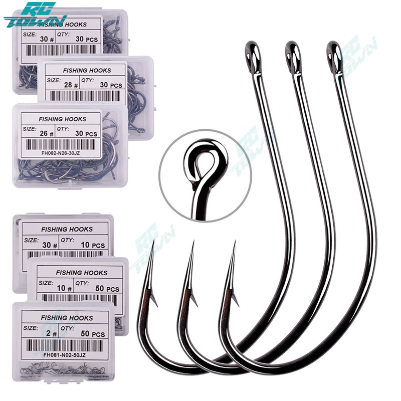 100%authentic 10pcs 50pcs Fishing Hooks High Carbon Stainless Steel Barbed