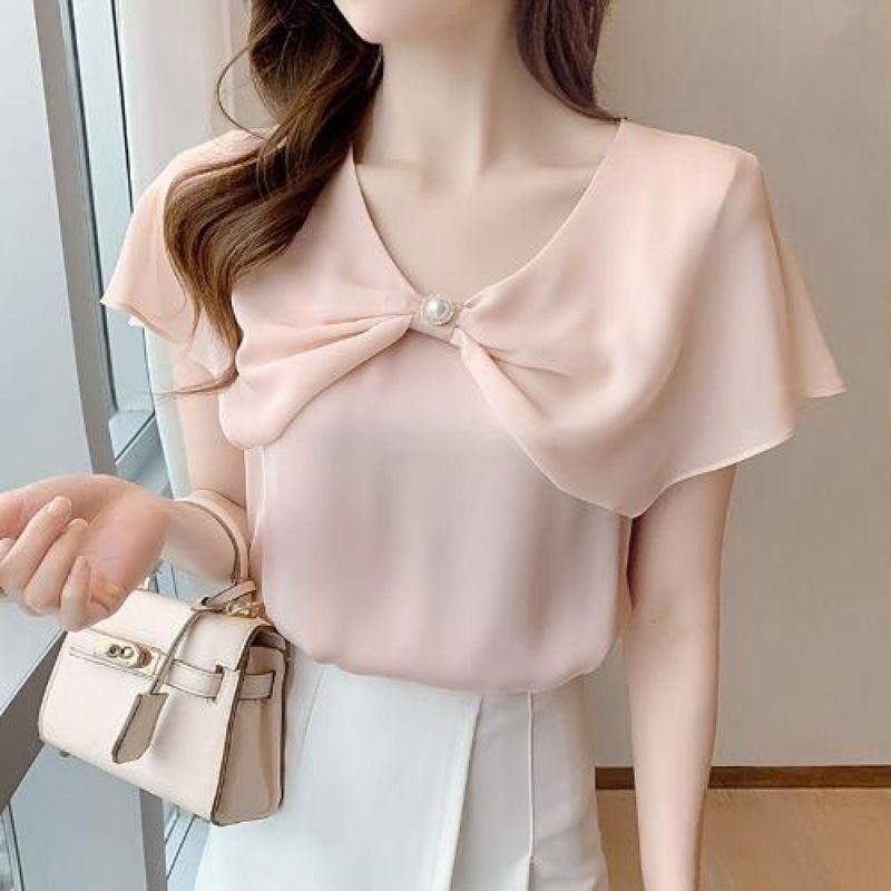LUNAáo girl phố nữ  váy nữ đẹp đi chơi Áo sơ mi voan ngắn tay nữ mùa hè năm 2025 Thiết kế mới nhất C