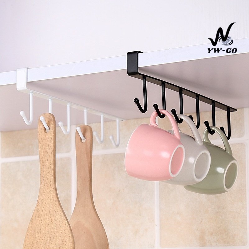 ตะขอถ้วย ตะขอเหล็กอเนกประสงค์ แขวนของ 6 อัน เพียงแขวนเสียบกับฐานชั้นของตู้ครัว ตู้แขวนลอย G2736 ราคา 16 บาท*ส่งฟรี