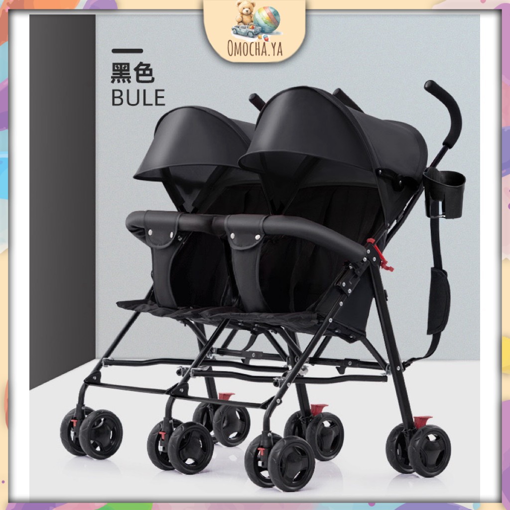 Lightweight Twins Stroller Double Umbrella Stroller Foldable Washable Baby Stroller Ultra-Light Big Small Baby Folding