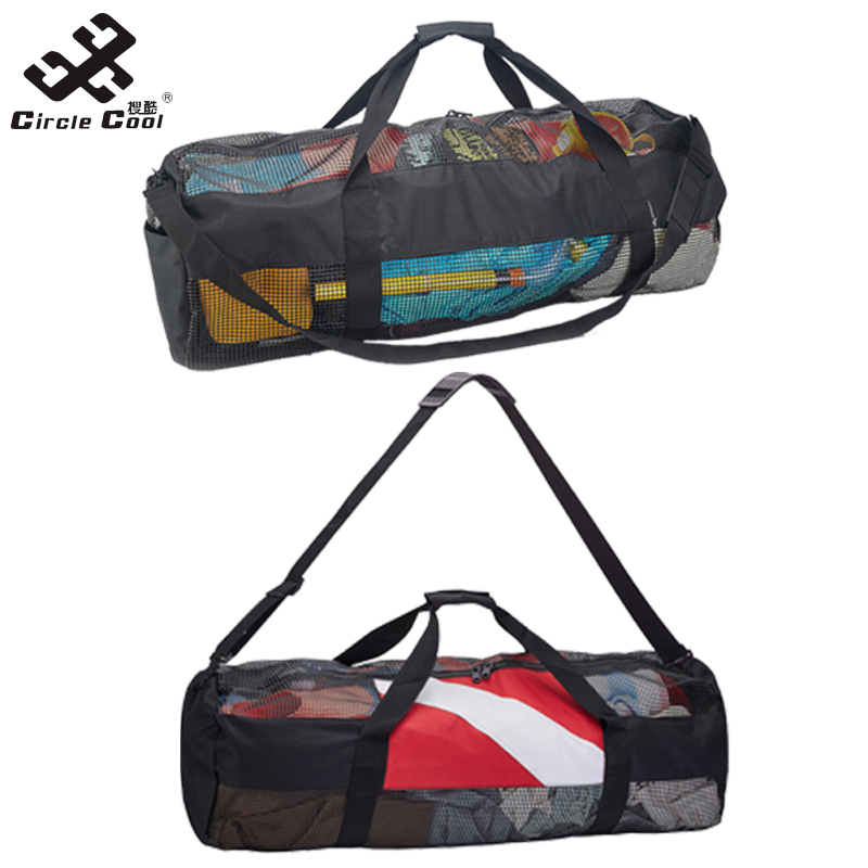 Circle Cool Multifunctional Mesh Tote Snorkeling Equipment Storage Bag With Adjustable Strap For Surfing Swiming Scuba Diving