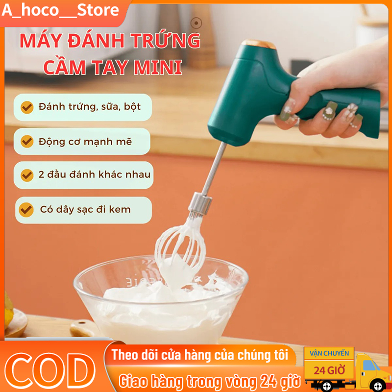 Máy đánh trứng cầm tay, máy đánh sữa, bột, máy đánh nhỏ gọn tiện dụng