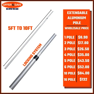 ONS Aluminium Laundry Pole / Bamboo Pole - Extendable