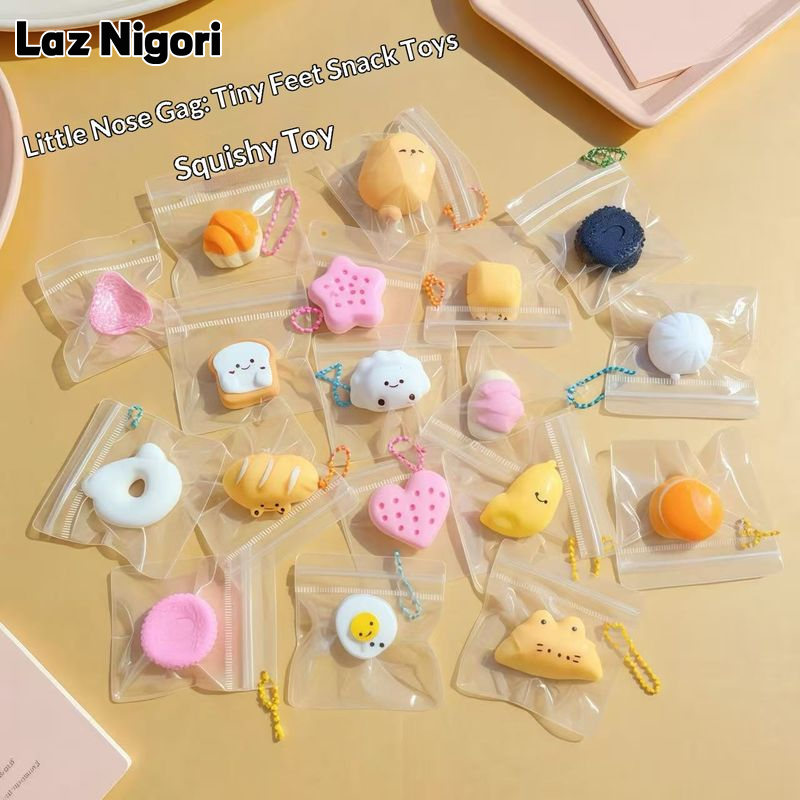Laz Nigori Cute Food Simulation Squishy Toy Mini Burger Bread Stress Relief Fidget Playset for Kids and Adults ราคา 18 บาท*ส่งฟรี