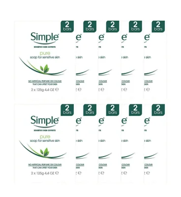 (BUNDLE OF 10) SIMPLE PURE SOAP FOR SENSITIVE SKIN 2X125GM