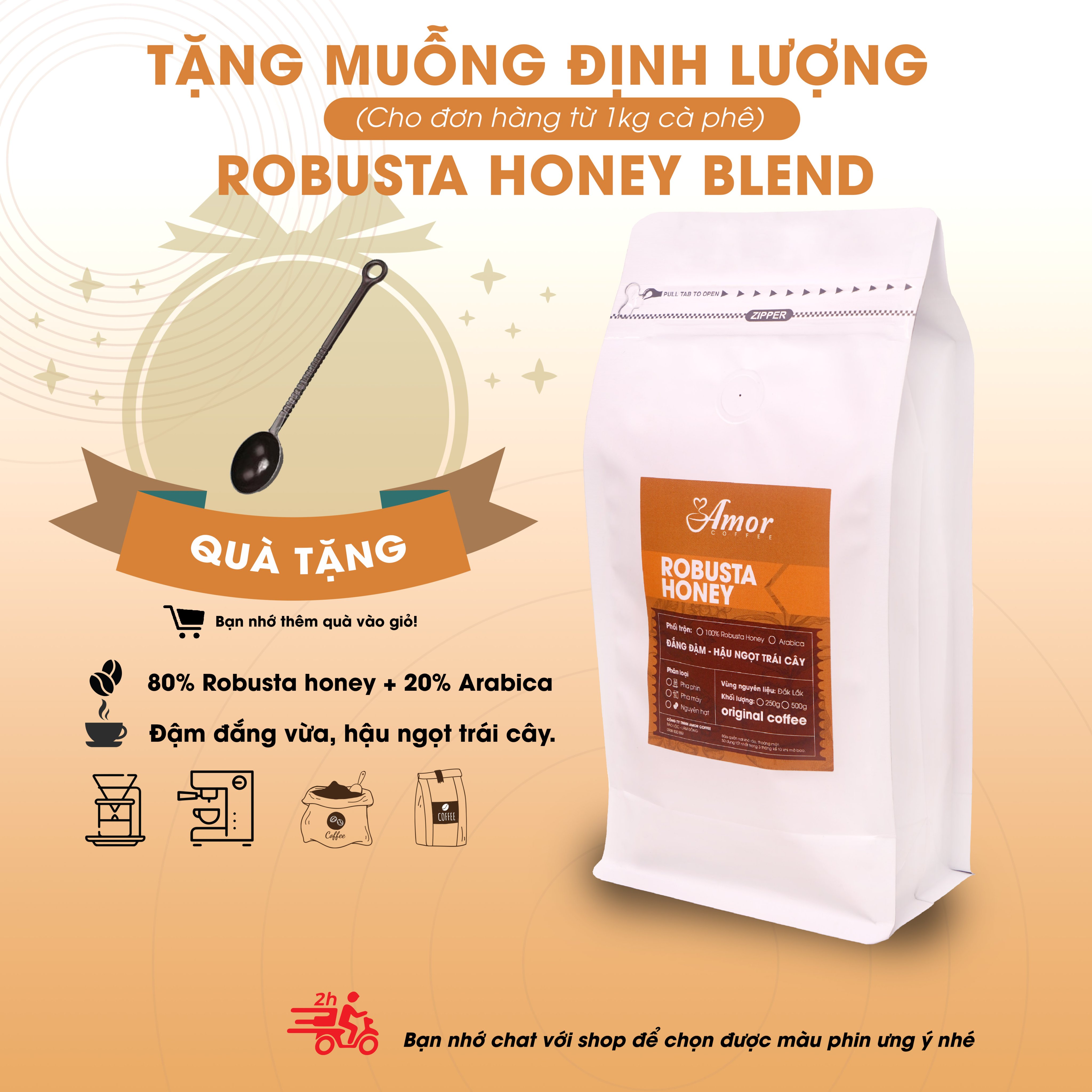 Cà phê nguyên chất ROBUSTA HONEY BLEND Cao Cấp