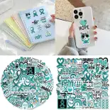 50 tờ buồng trứng nhận thức về ung thư Sticker miếng dán laptop Decal teals trích dẫn truyền cảm hứng Sticker nhãn dán chai nước