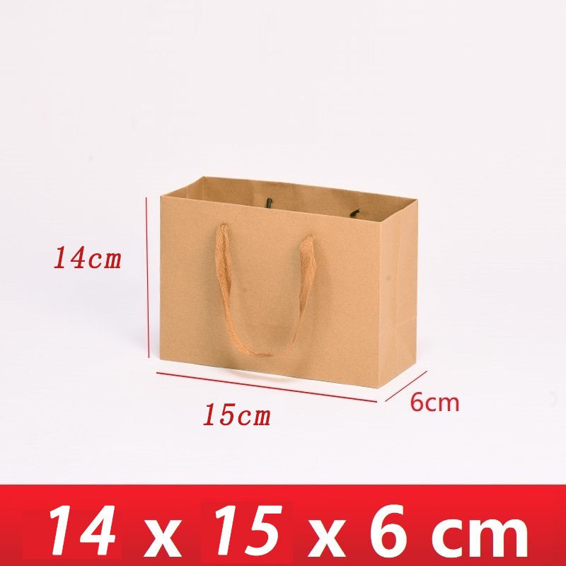 Kraft paperbags หลายขนาด หนาขึ้น แข็งแรงขึ้น ถุงของขวัญ ถุงกระดาษคราฟท์ ผู้หญิง ถุงช้อปปิ้ง วันหยุดของขวัญ พร้อมส่งใน