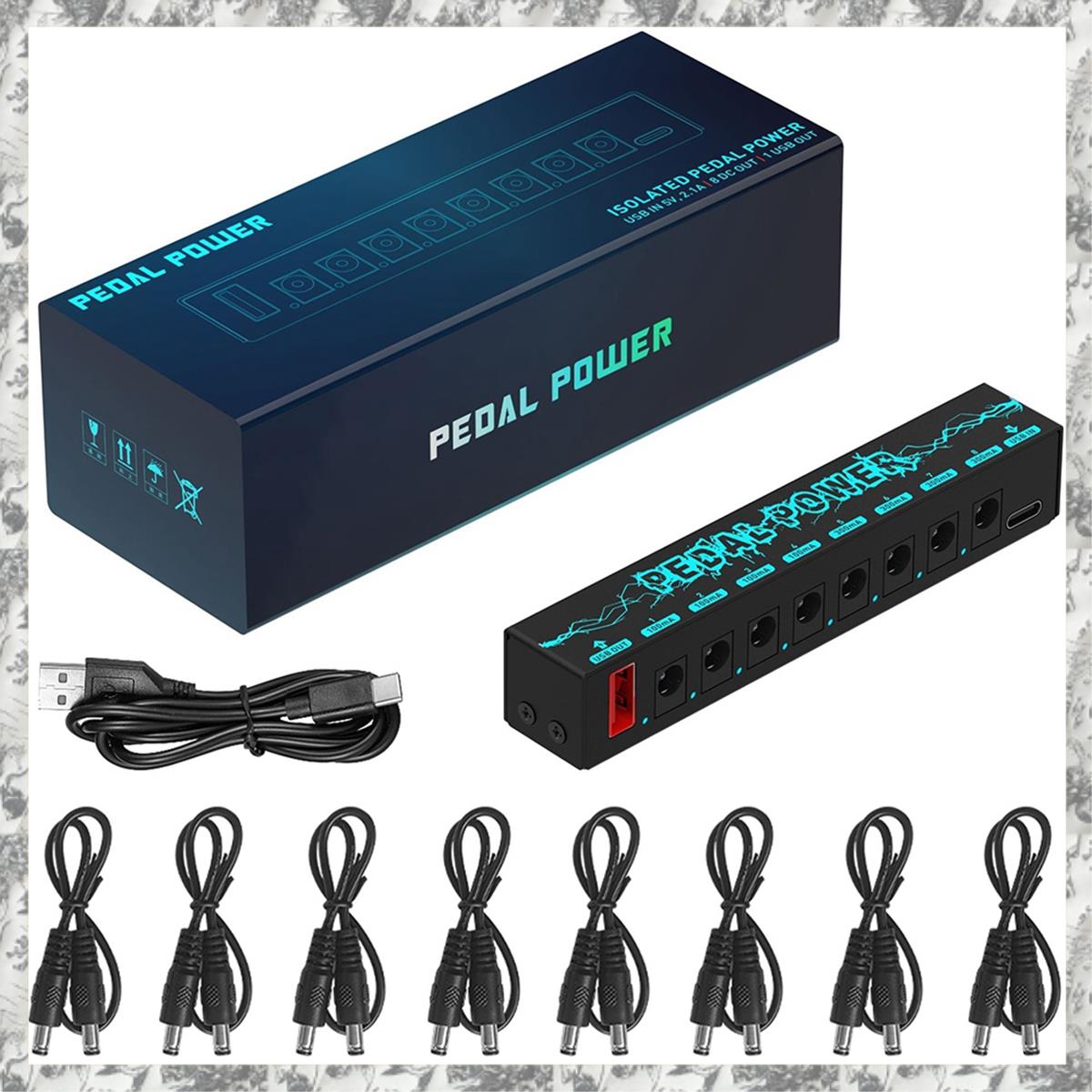 (FZIQ) PEDAL POWER Guitar Pedal Power Guitar Effector Power Supply 8 Isolated DC Output Guitar Effec