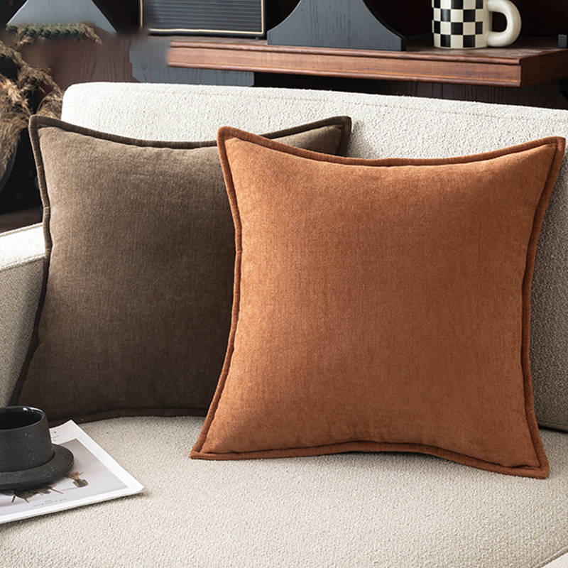 40x40cm 40x60cm 45x45cm 50x50cm Retro Soft Chenille Thickened Throw Pillow Covers with Elegant Design Large Size Solid Color Pillowcase for Sofa Chair Bed Living Room Home Car Hotel Decor Prevent Cat Scratching Cushion Cover