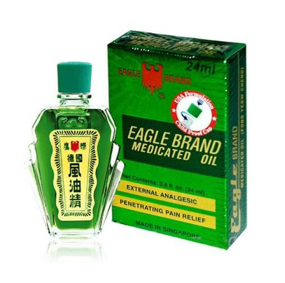 Dầu xanh con ó eagle brand medicated oil singapore hộp 1 chai 24ml Kiddos Food