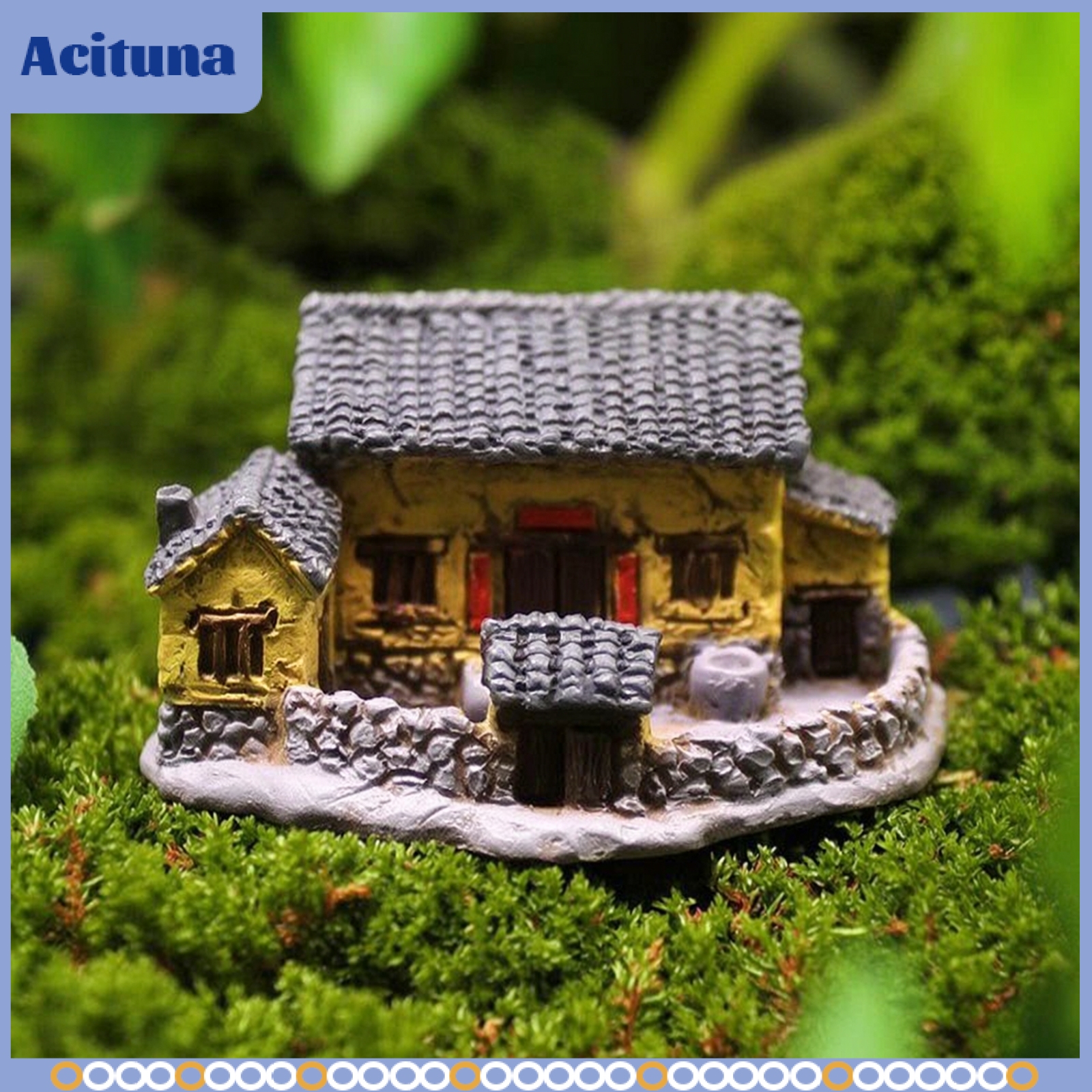 Acituna Rustic Miniature Cottage Weathered Fairy Garden House Textured Micro Landscape House Detailed for Hobbyists, Collectors, Terrarium, Bonsai ราคา 563 บาท*ส่งฟรี