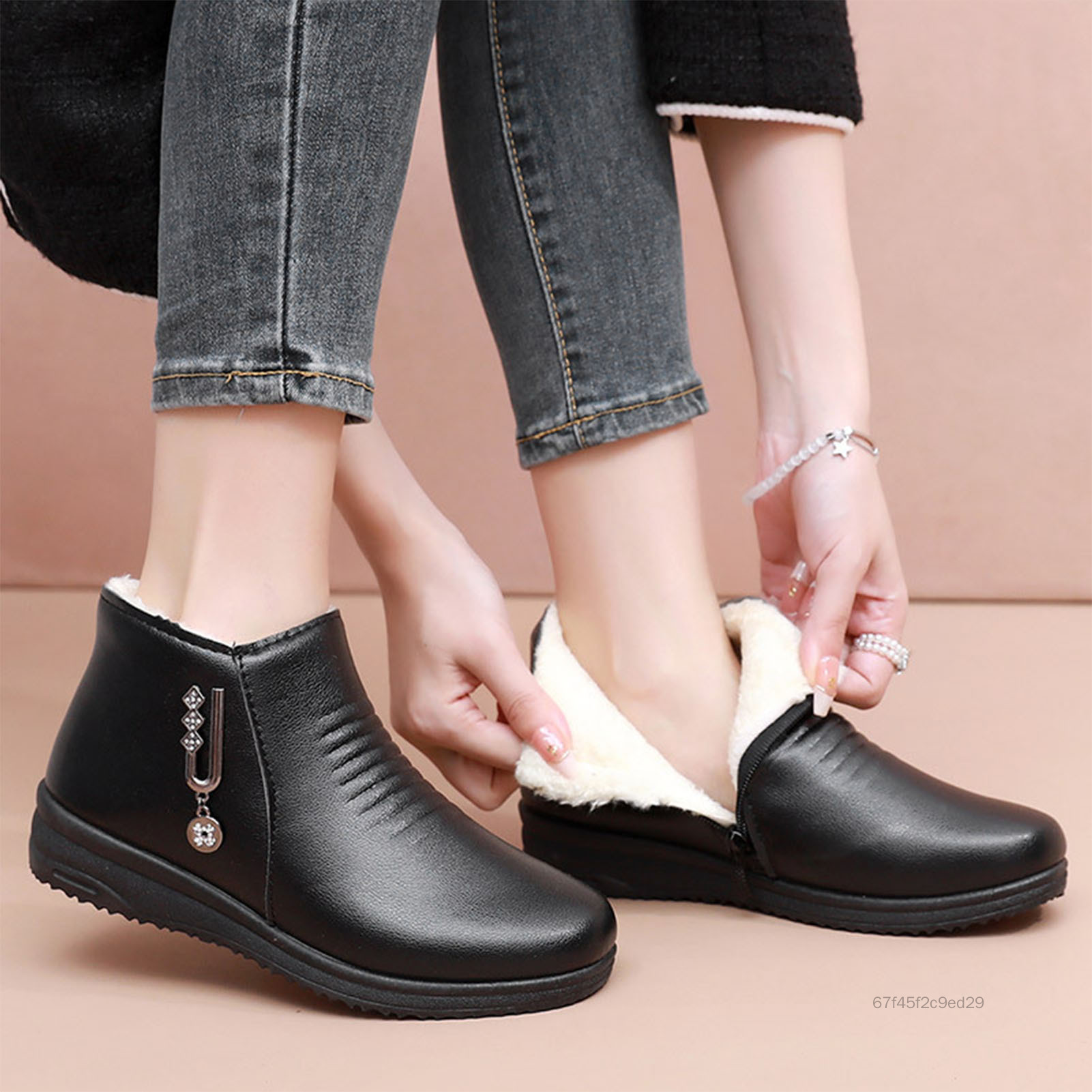 Nữ Da Thật Chính Hãng Da Mắt Cá Chân Giày Mùa Đông Sang Trọng Nữ Giày Nữ Thời Trang Vintage Oxford Đế Giày Bốt Nữ Mùa Đông 5LA-yxq-VN