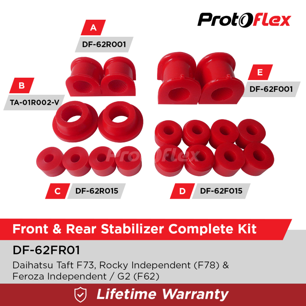 Protoflex Front & Rear Stabilizer Kit Daihatsu Taft F73, Rocky Independent F78 Feroza G2/F62 Harga 1,000,000 rupiah*Gratis Ongkir