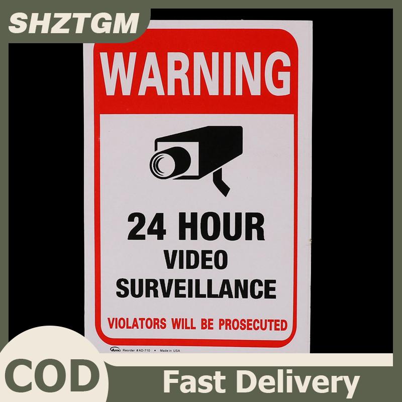 SHZTGM 5 miếng dán biển báo cảnh báo an ninh Hệ thống camera CCTV 24h