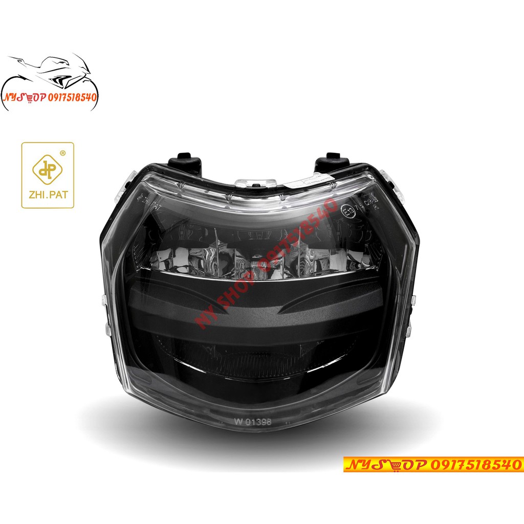 SIRIUS FI 2019 đến 2024 - Chóa đèn LED 2 tầng chính hãng ZHIPAT Siêu Sáng - MÀU ĐEN KHÓI