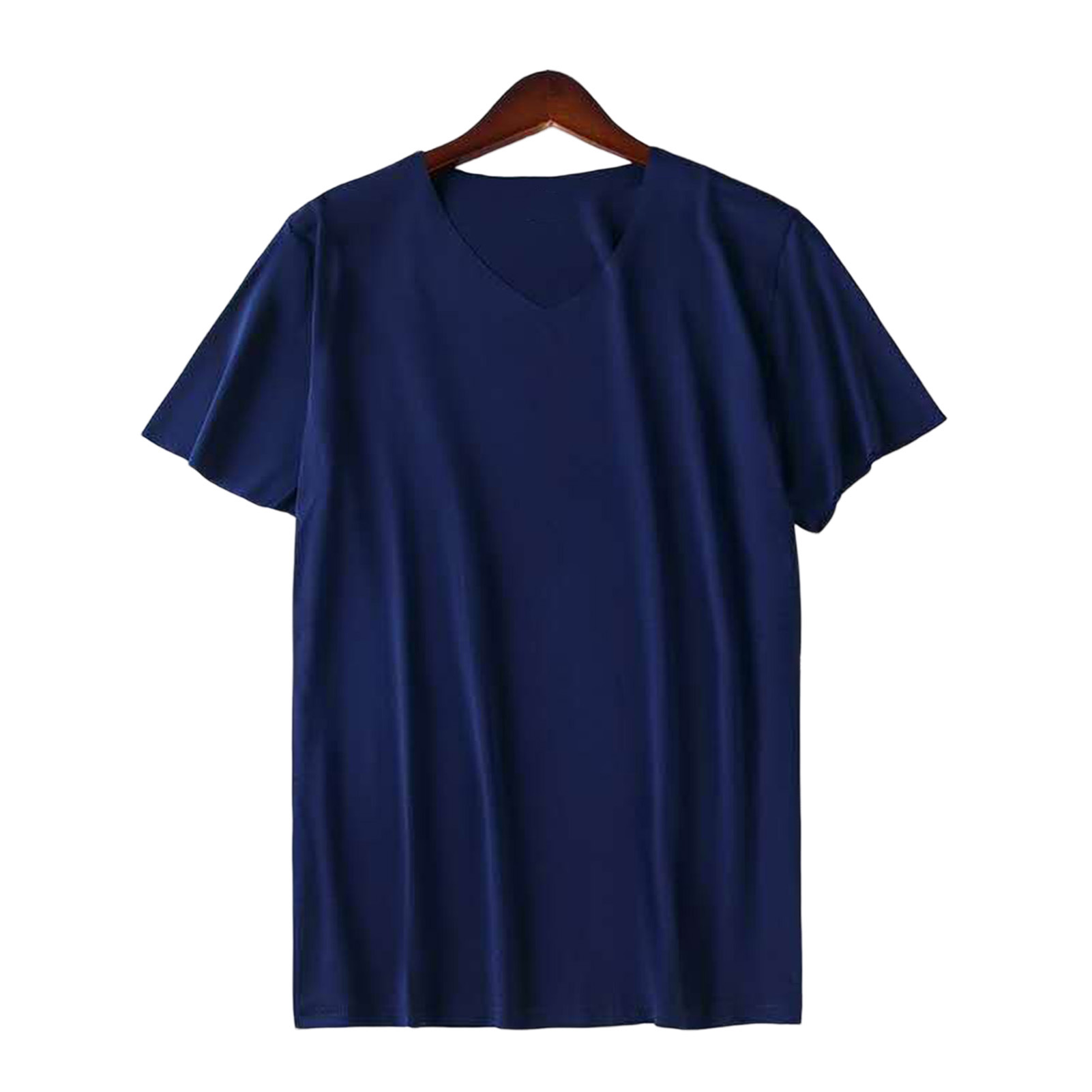 Dece Flor Men T-shirt Short Sleeves V Neck Slim M to 4XL Quick Dry Streetwear Solid Color Summer Casual Tee Shirt Top Sports Wear Fashion Men T-shirt - 2